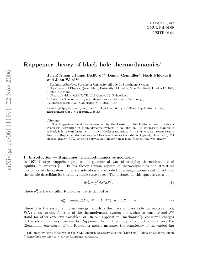 Pdf Ruppeiner Theory Of Black Hole Thermodynamics