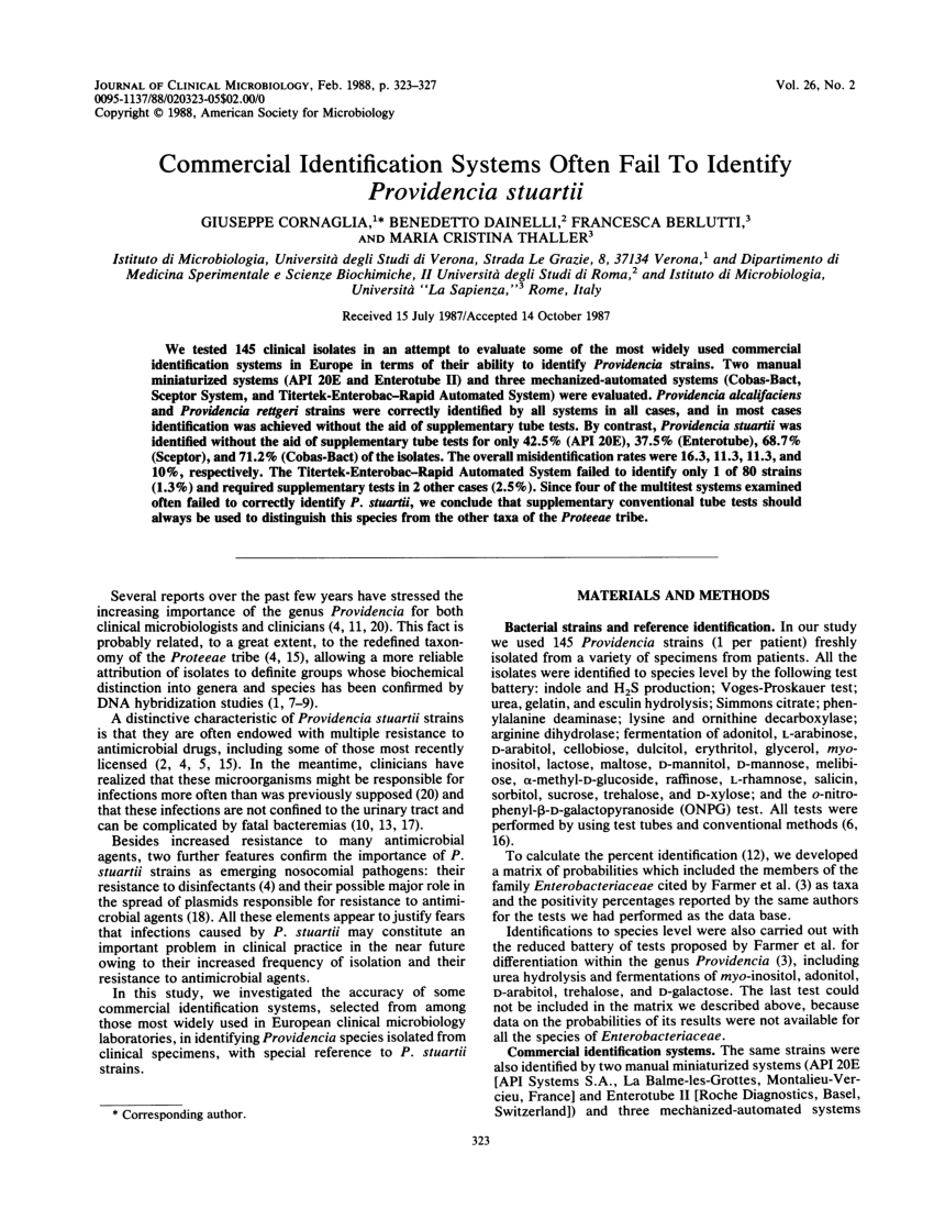 API computer profiles: correlation of API 20E with API 10S. - Abstract -  Europe PMC