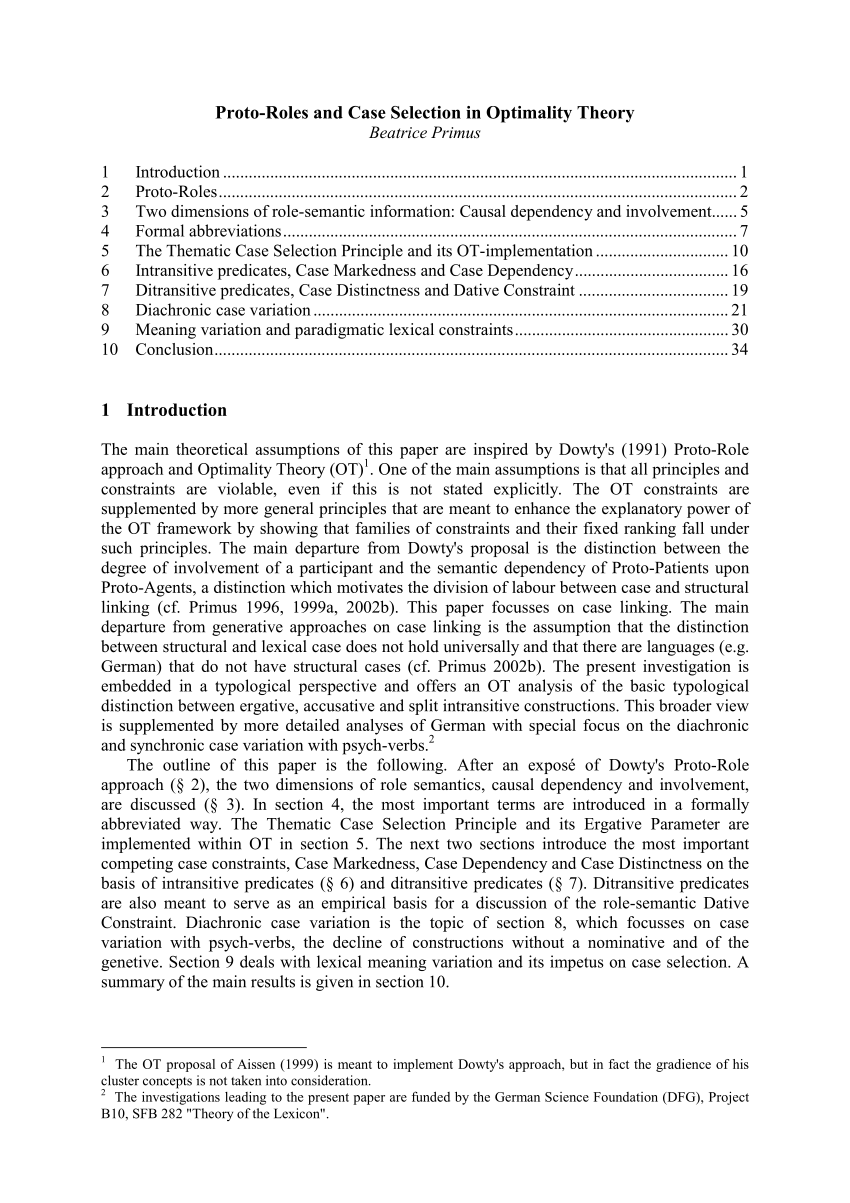 PDF Proto roles and case selection in optimality theory