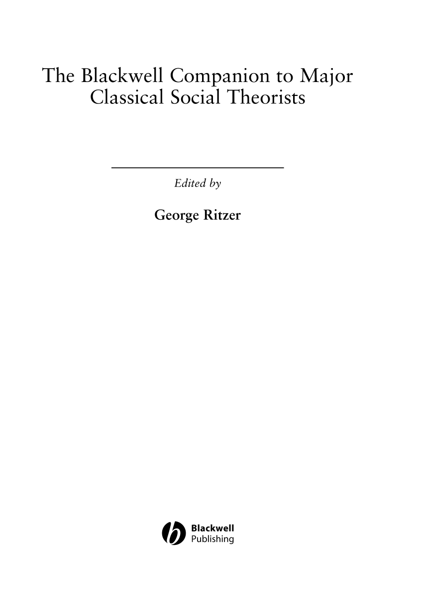 PDF) The Blackwell Companion to Major Social Theorists