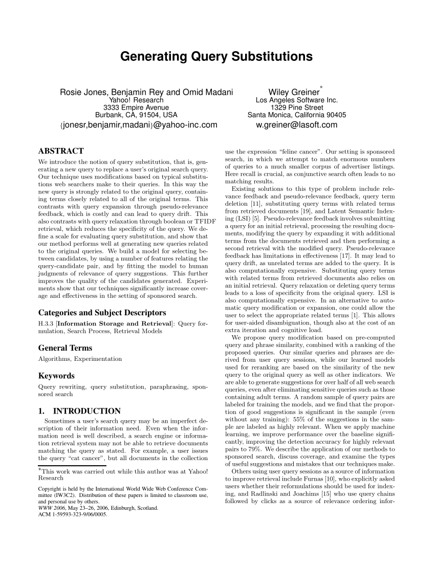 PDF] Query Rewriting using Automatic Synonym Extraction for E