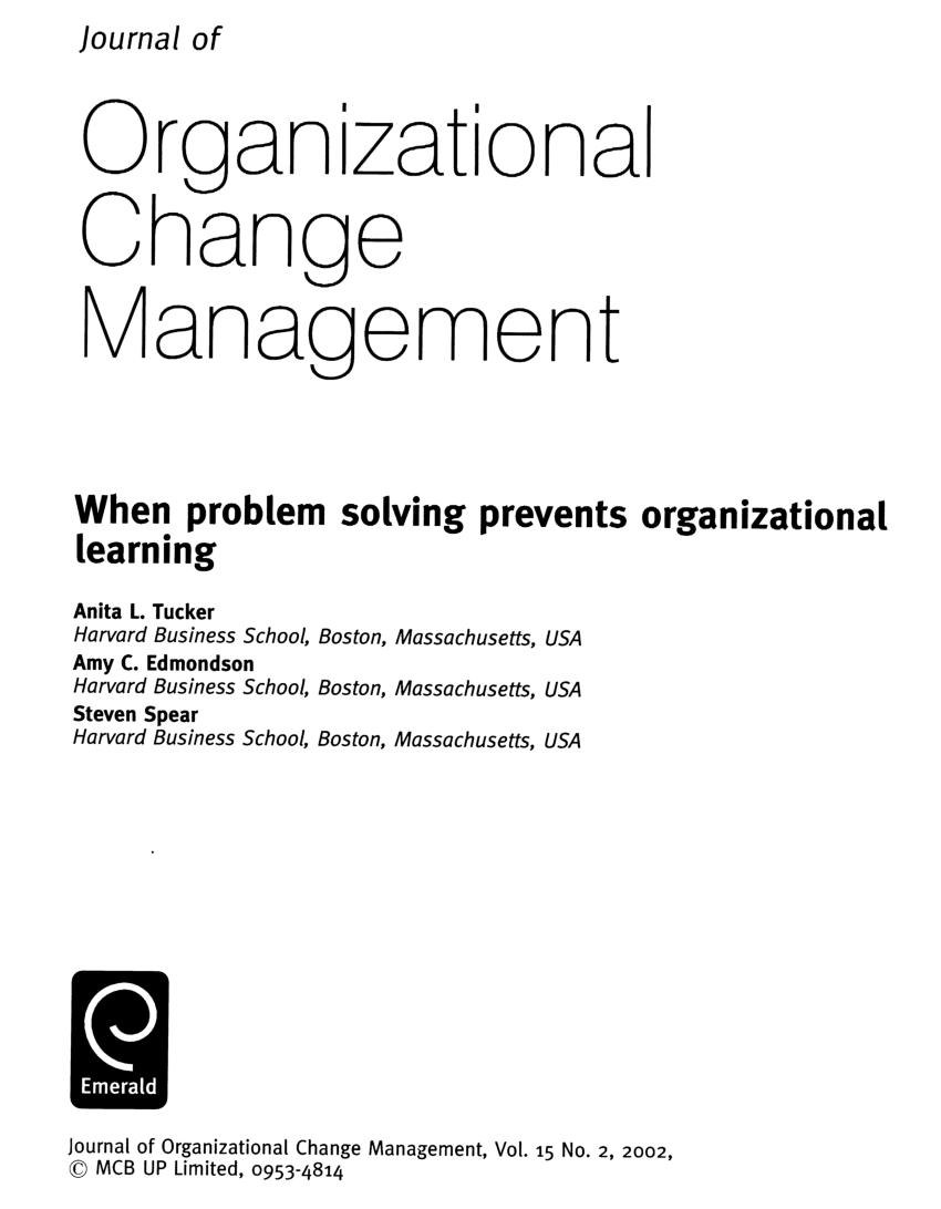 problem solving in organizations pdf