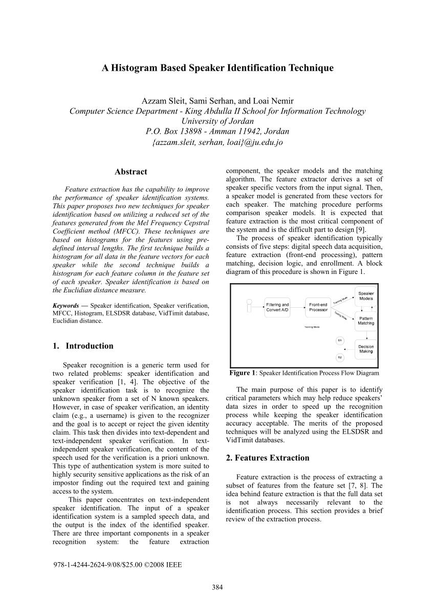 research paper on speaker identification