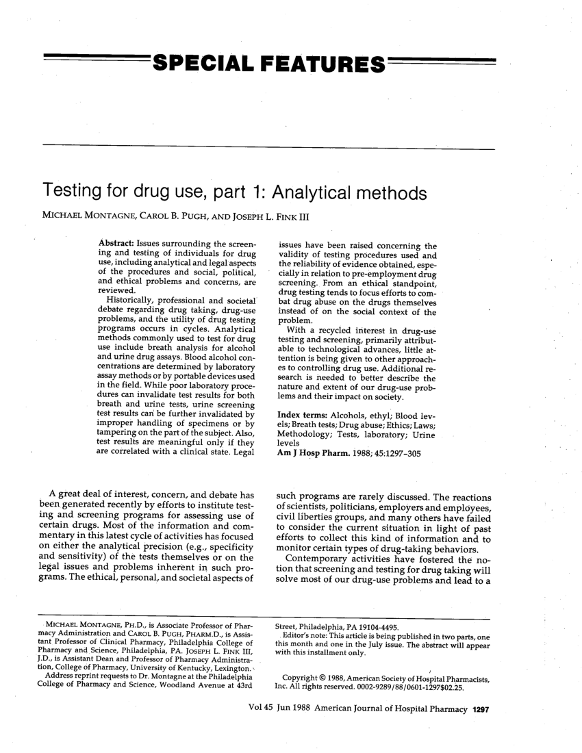 research papers on drug testing
