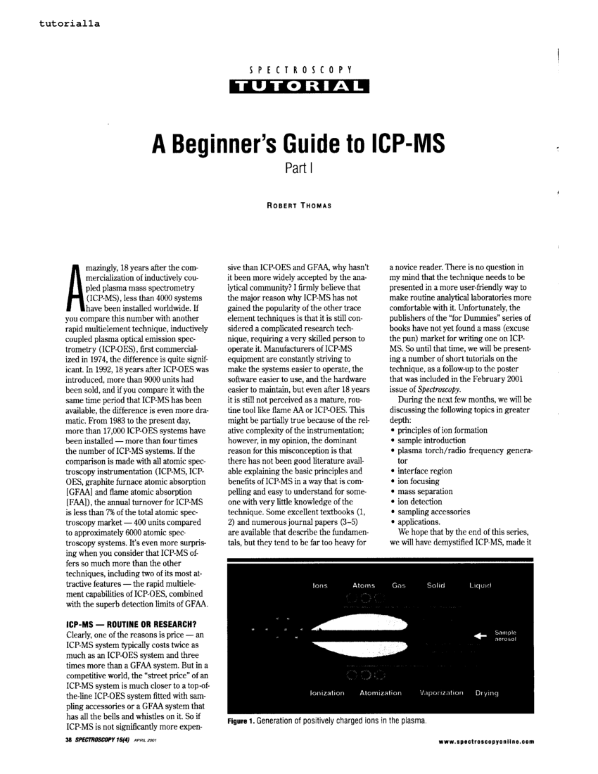 PDF) A Beginner's Guide to ICP-MS