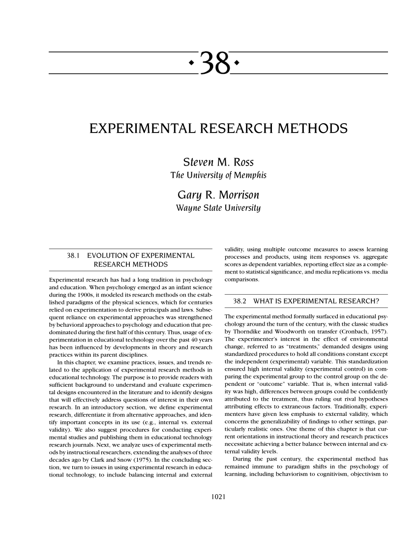 apa format experimental research paper
