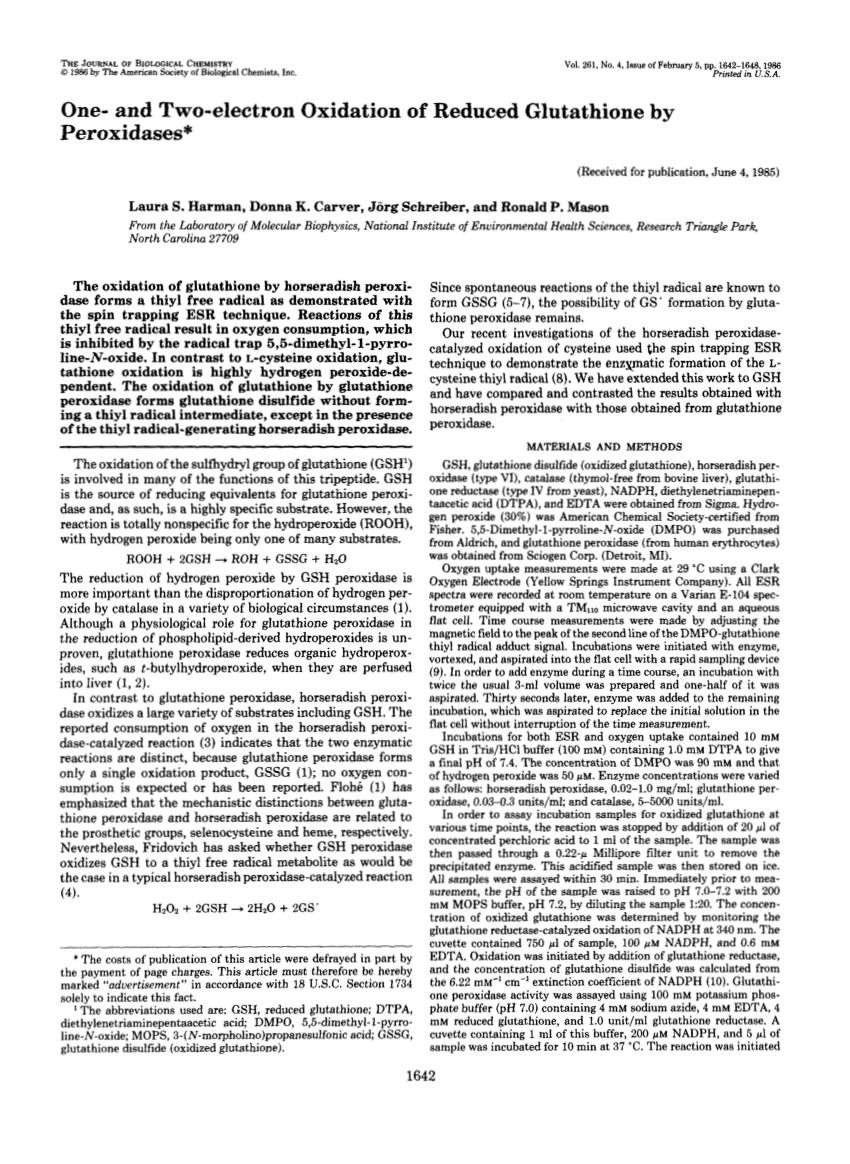 (PDF) Glutathione peroxidase on approval