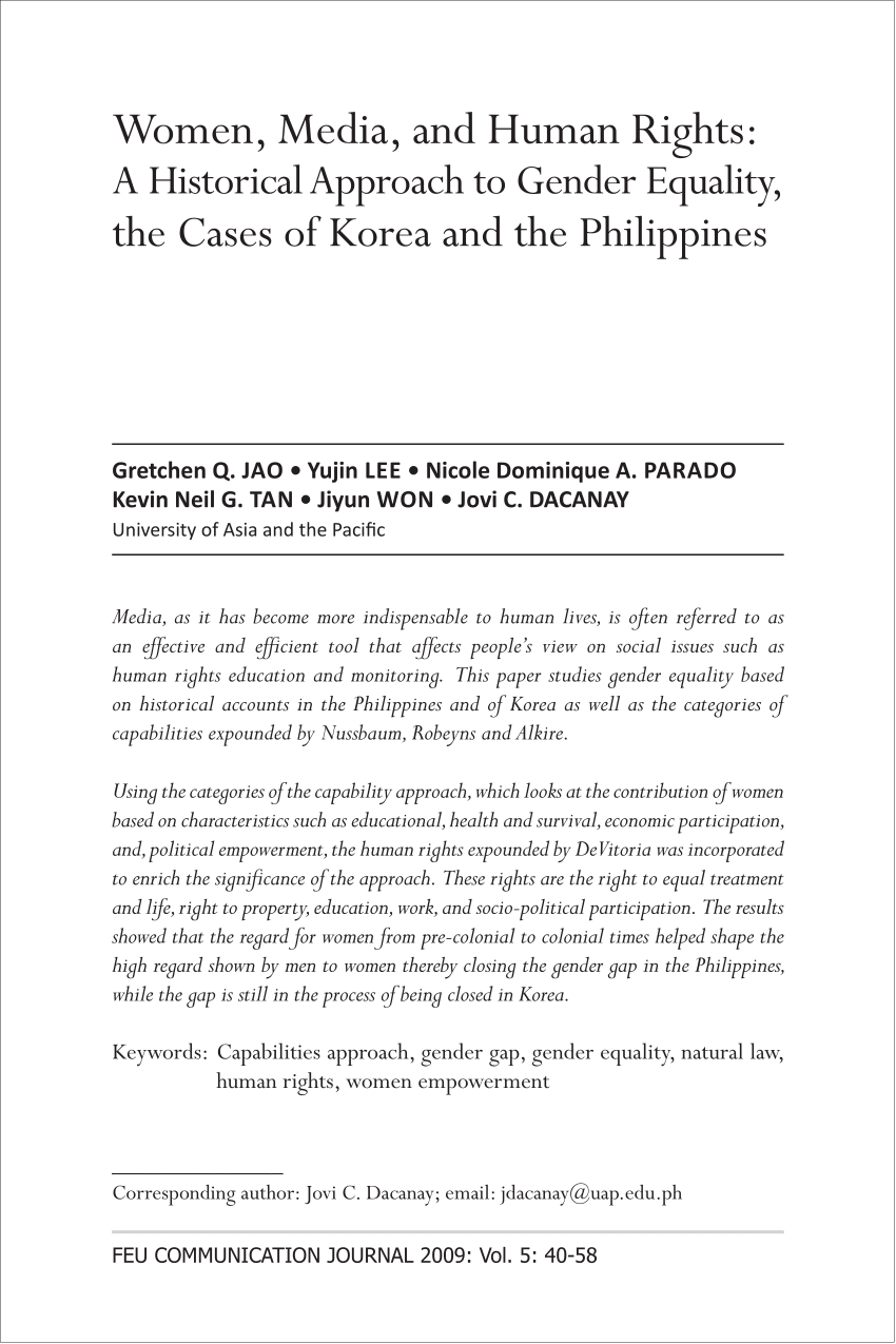 gender equality in philippines essay