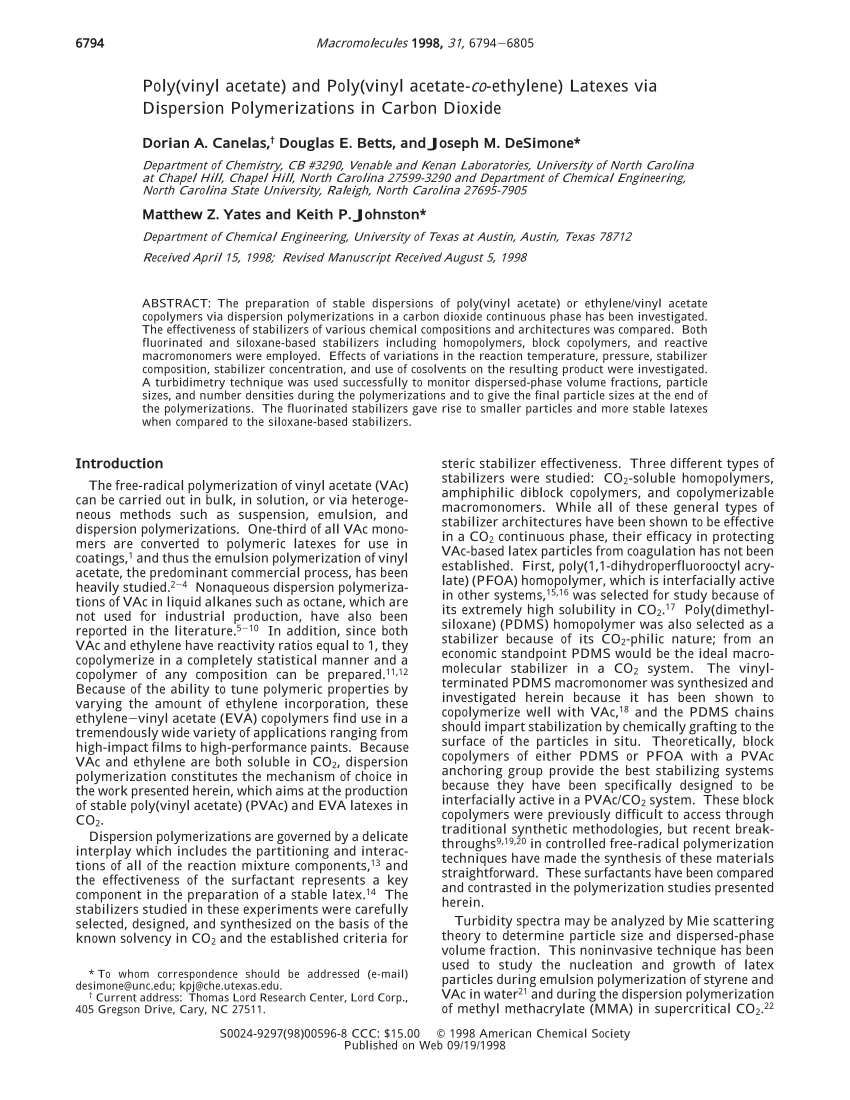 Vinyl acetate - American Chemical Society