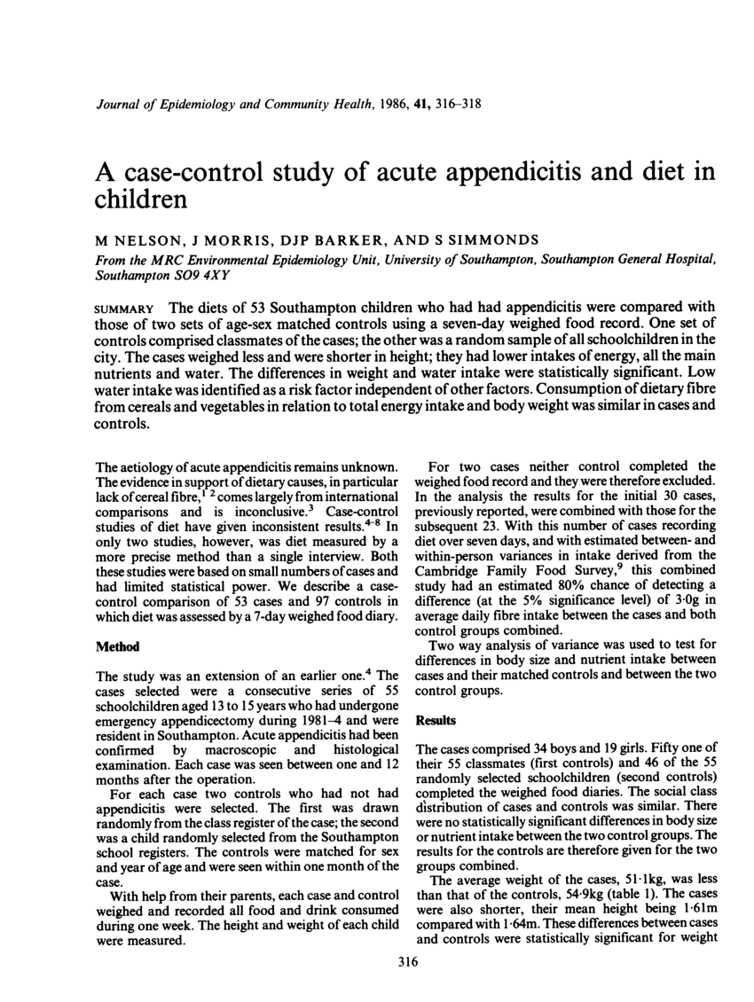 example case study of acute appendicitis