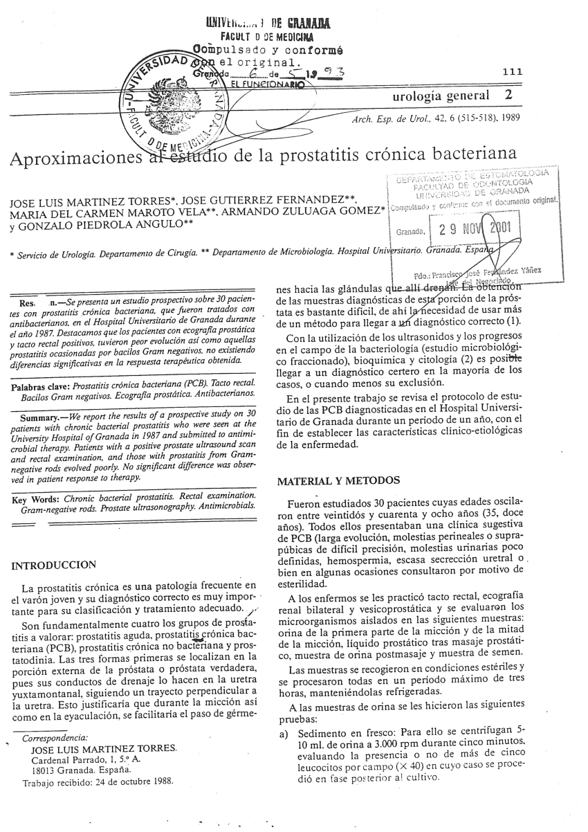 Prostatitis abacteriana cronica sintomas - Hiperplasia benigna de prostata pdf