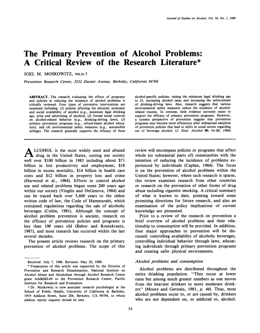 research on alcohol abuse pdf