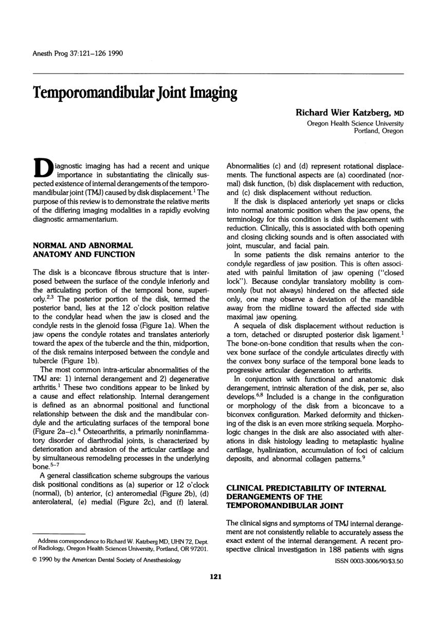 PDF) Emphasizing temporomandibular joint function with clinical