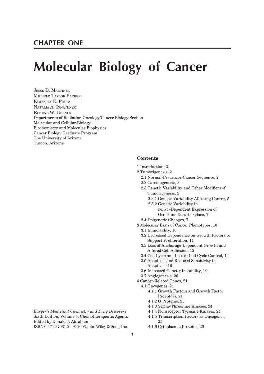 essay about cancer biology