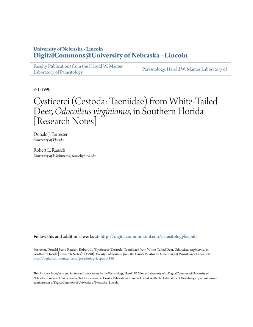 PDF) Molecular and morphological evidence of Taenia omissa in pumas (Puma  concolor) in the Peruvian Highlands