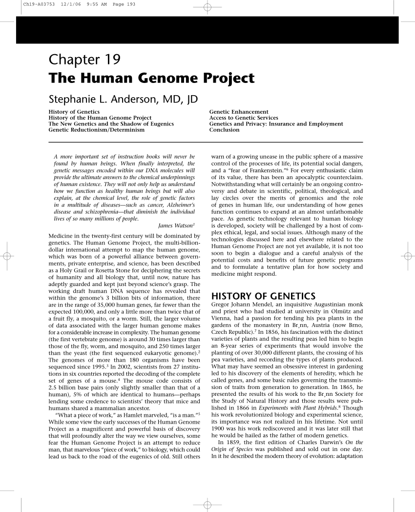 human genome project research paper