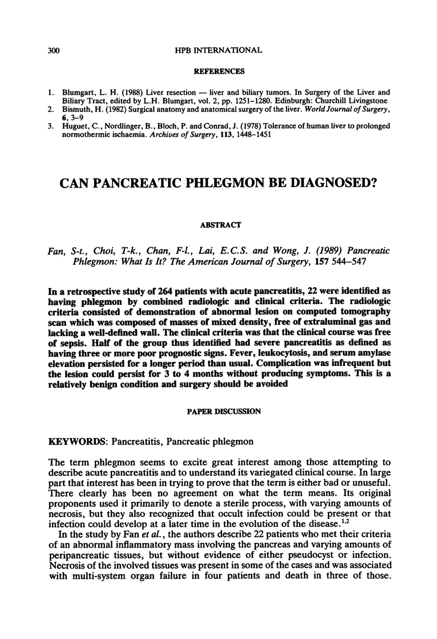 PDF) Can Pancreatic Phlegmon Be Diagnosed?