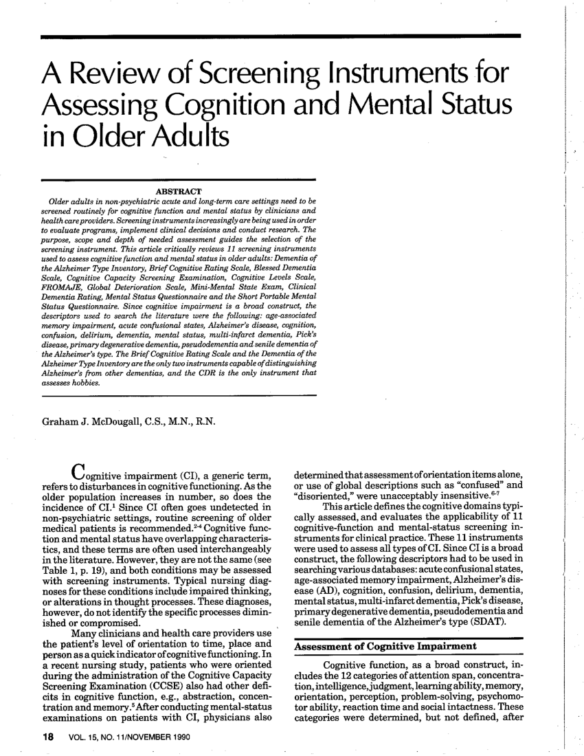 general practitioner assessment of cognition