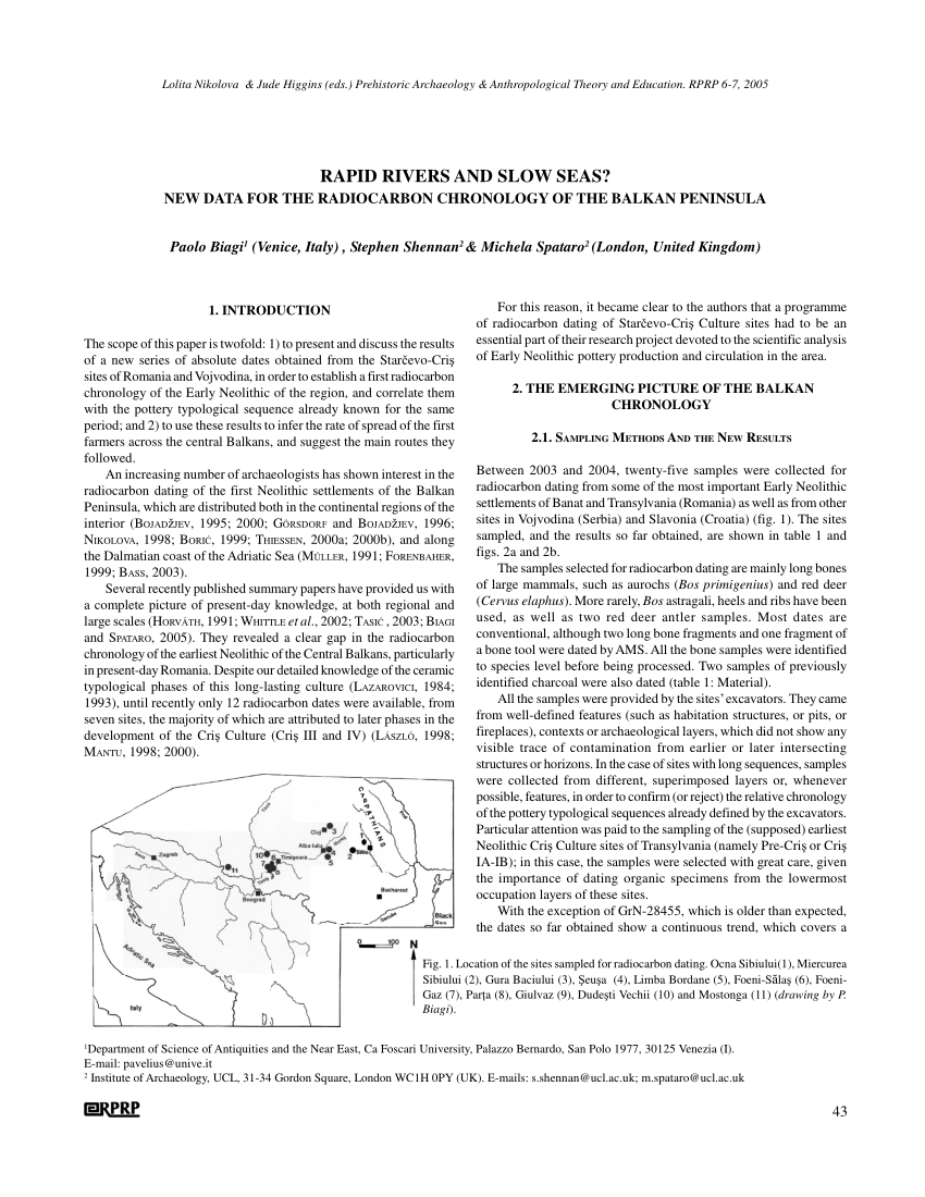 Pdf Rapid Rivers And Slow Seas New Data For The Radiocarbon Chronology Of The Balkan Peninsula