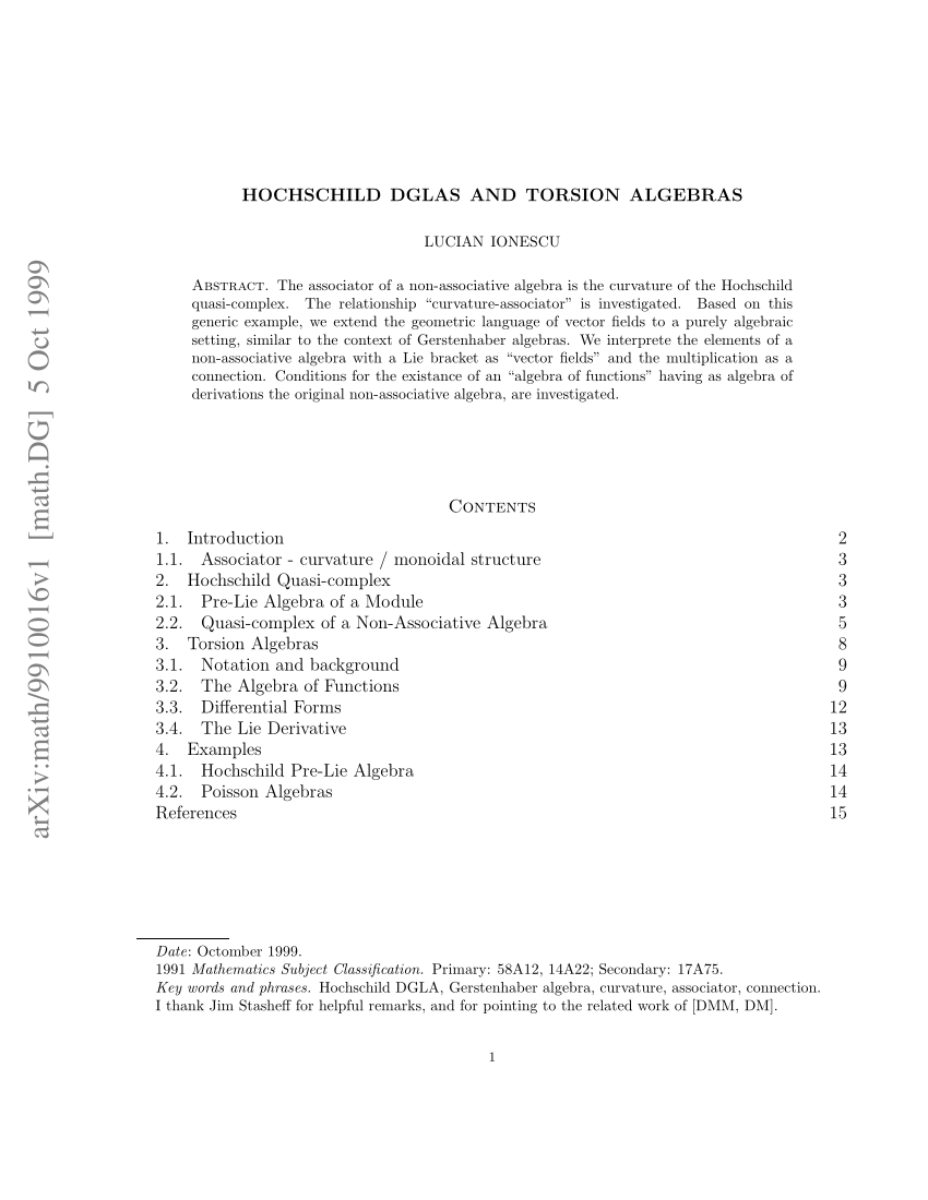 PDF) DGLAs torsion algebras