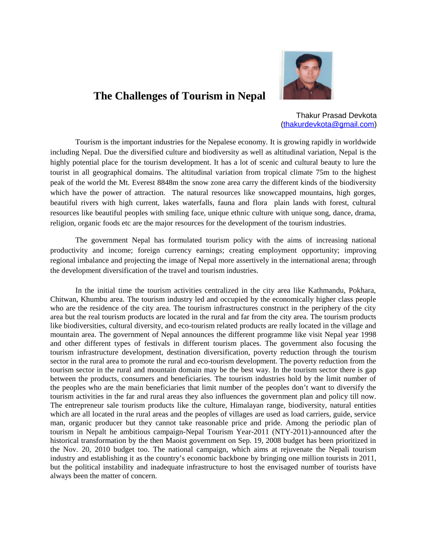essay on tourism development in nepal