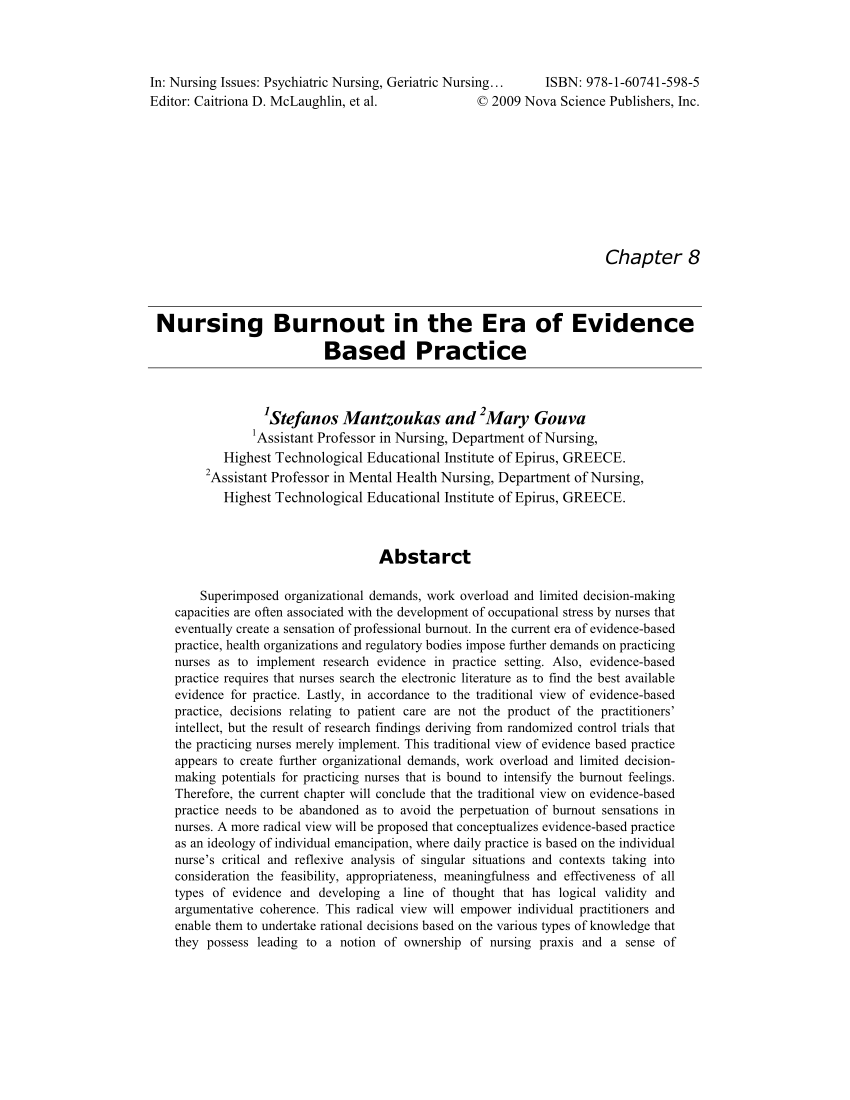 research question on nurse burnout