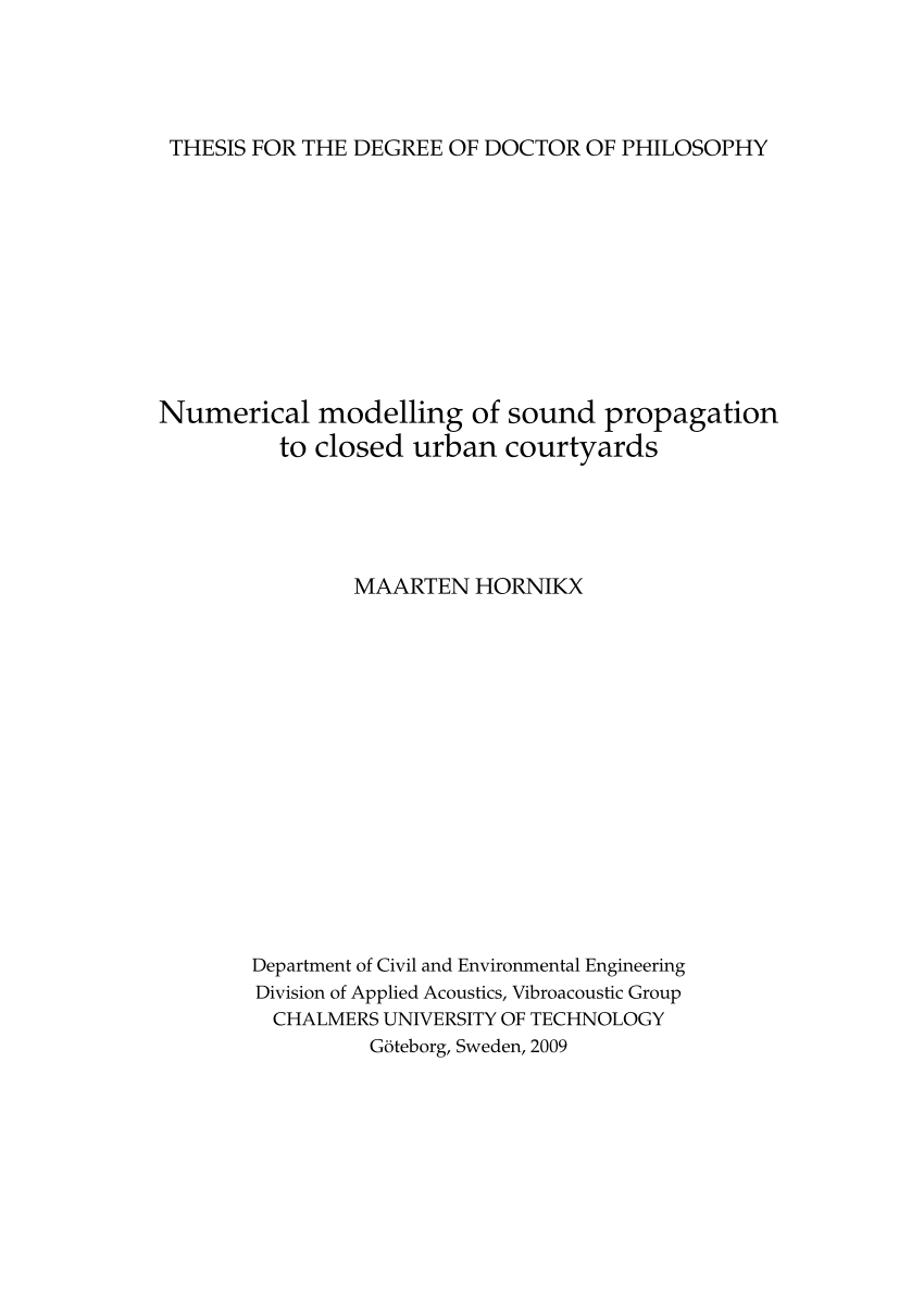 PDF) Numerical modelling of sound propagation to closed urban 