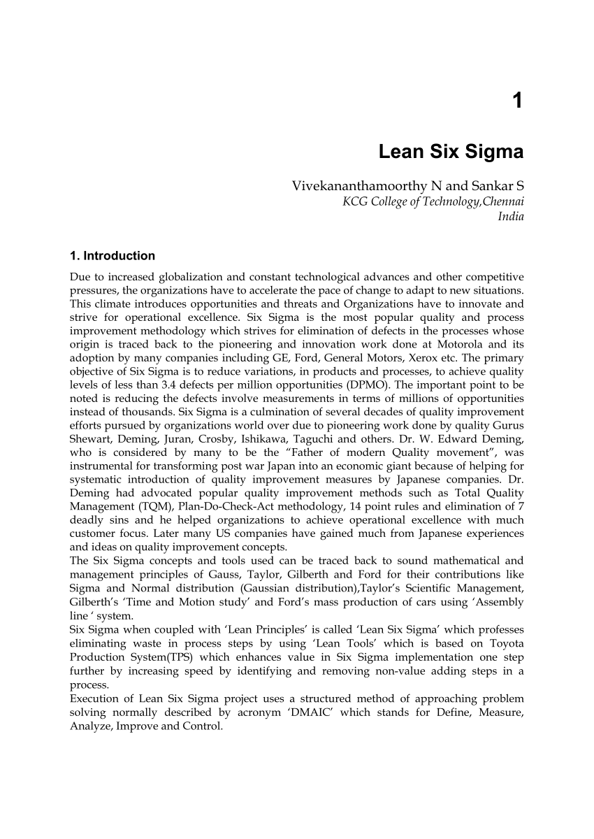 case study lean six sigma pdf
