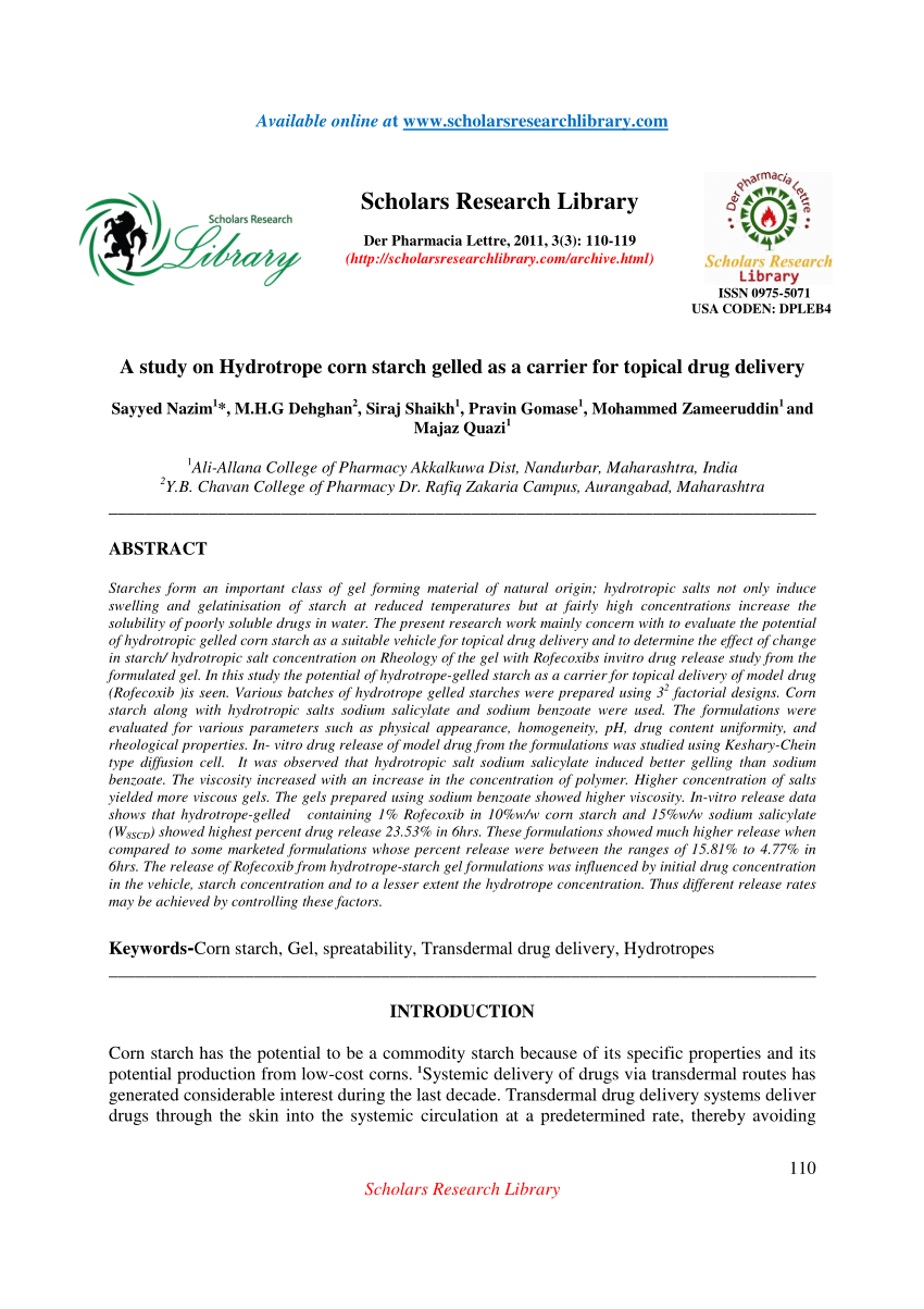 Induction of Maize Starch Gelatinization and Dissolution at Low Temperature  by the Hydrotrope Sodium Salicylate