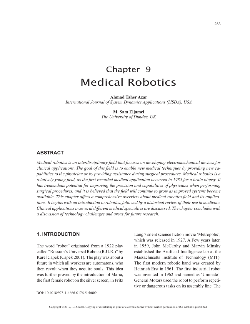 research papers based on robotics