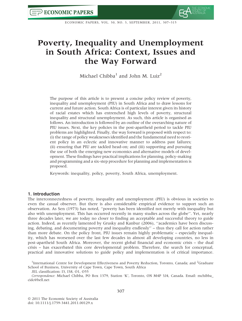 essay on unemployment in south africa