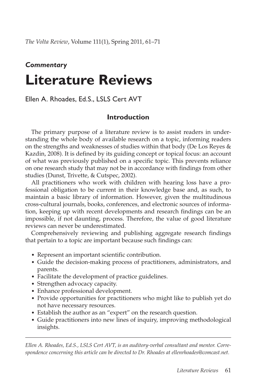 (PDF) Literature Reviews