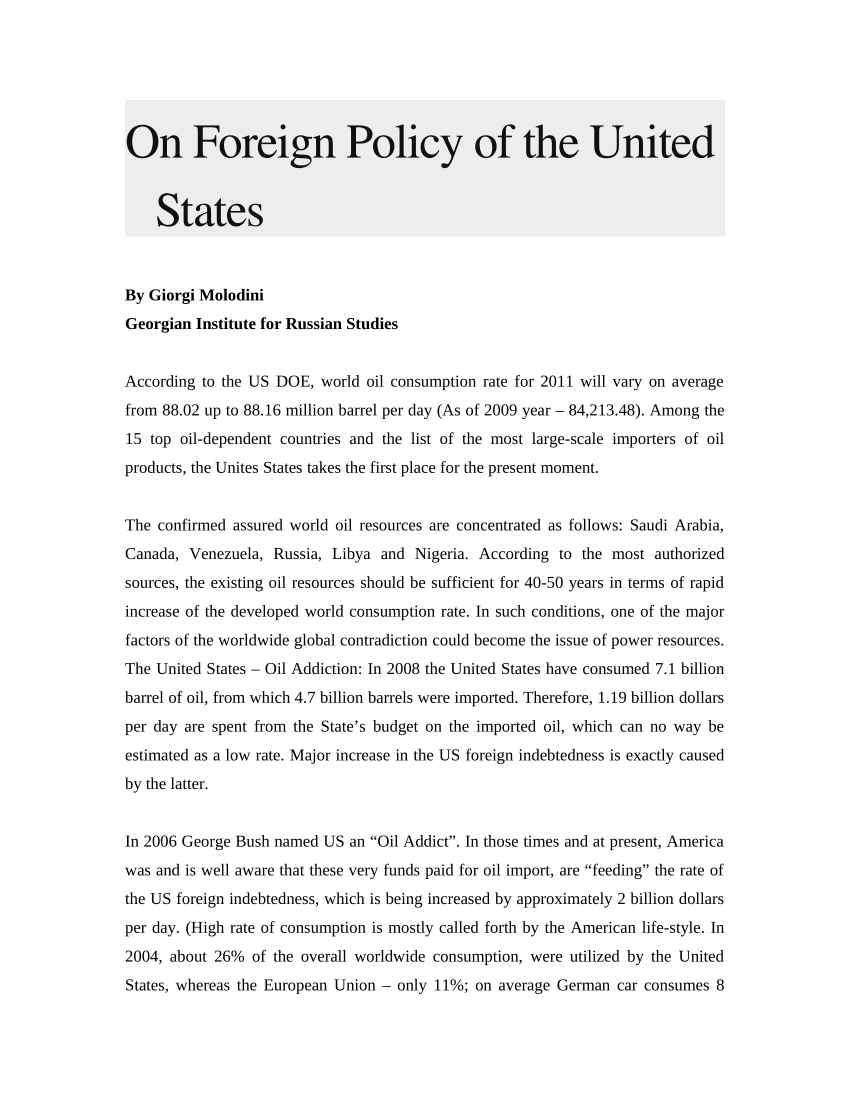 american foreign policy three essays