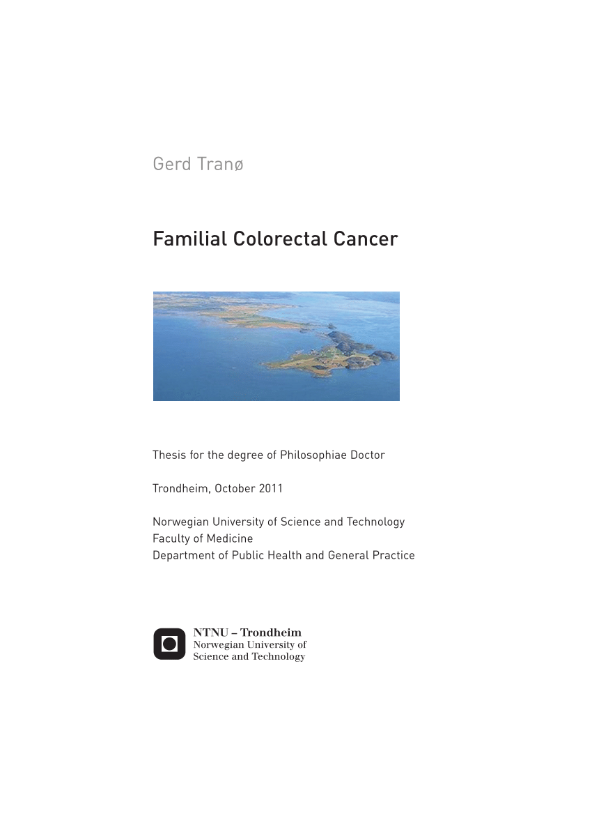 Samtykke mangel kopi PDF) Familial Colorectal Cancer