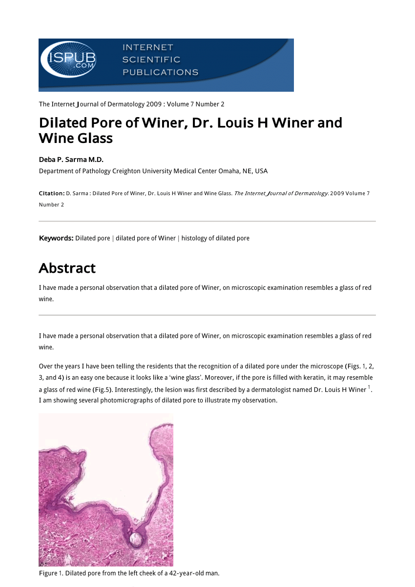 Pdf Dilated Pore Of Winer Dr Louis H Winer And Wine Glass 