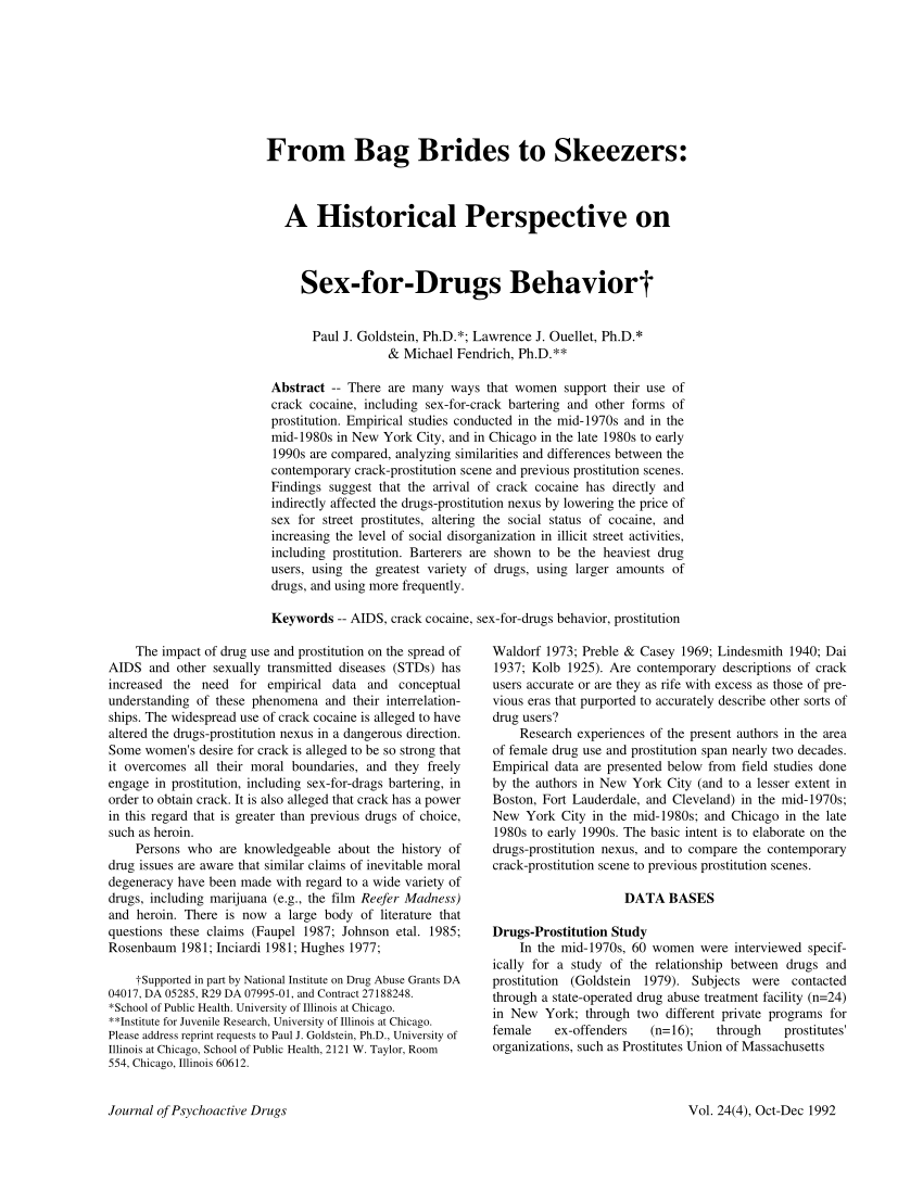 PDF) From Bag Brides to Skeezers A Historical Perspective on Sex-for-Drugs Behavior image image