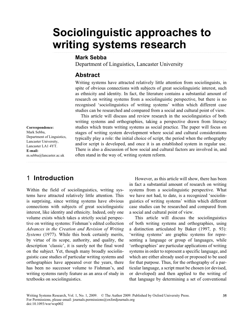 research topics in sociolinguistics pdf
