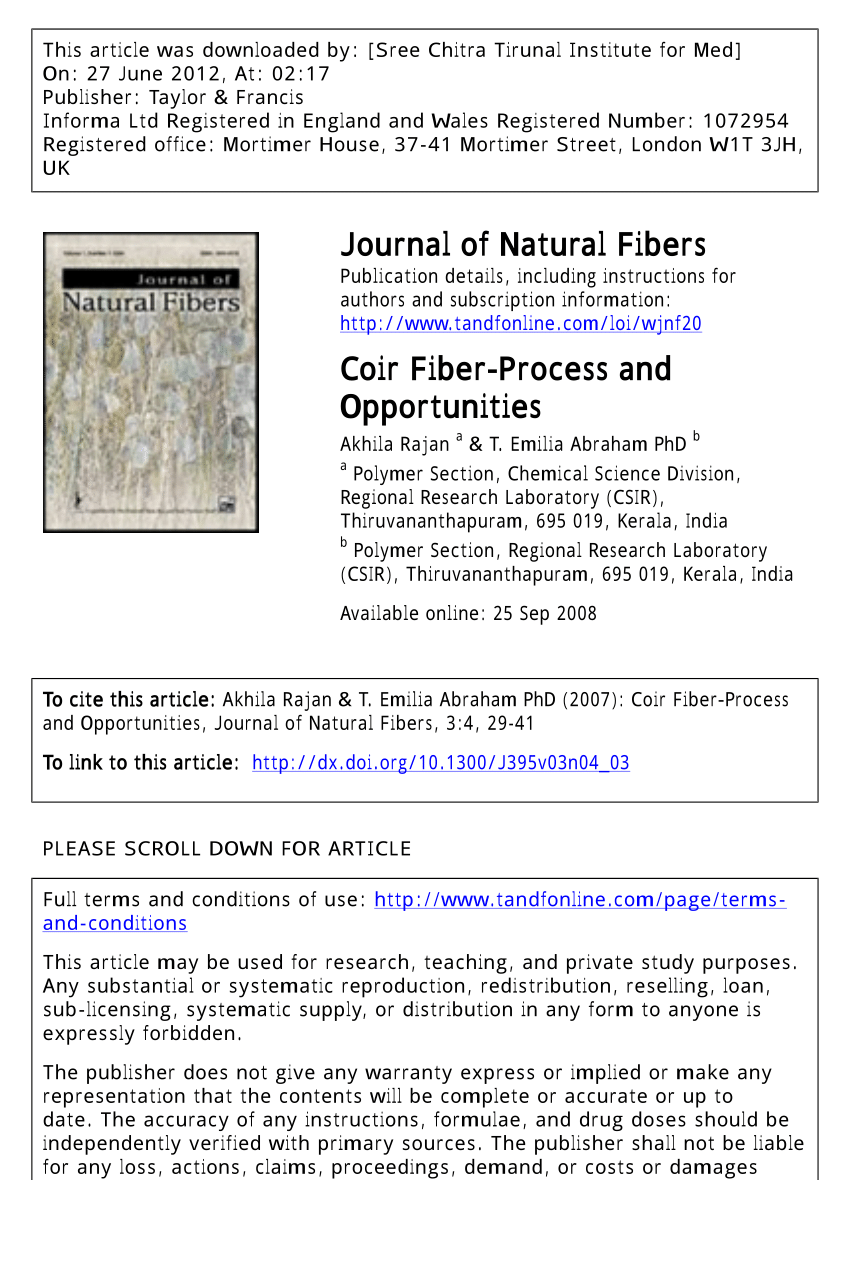 (PDF) Coir fiber process and opportunities 2