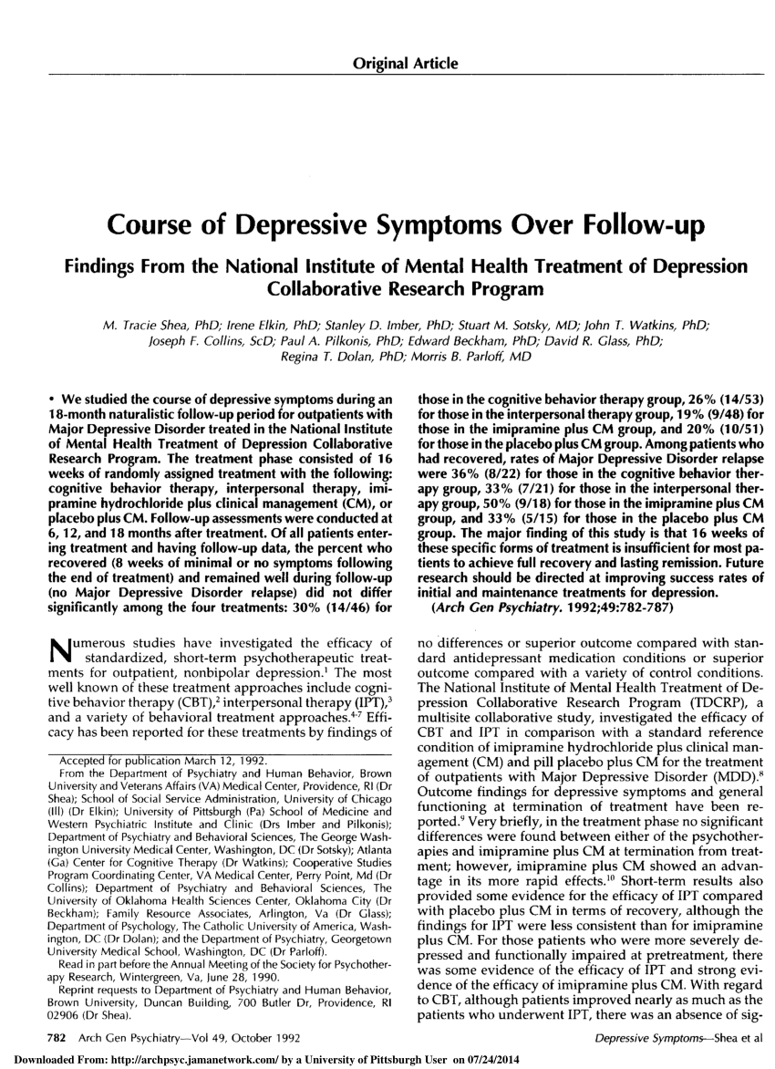 research on depressive symptoms