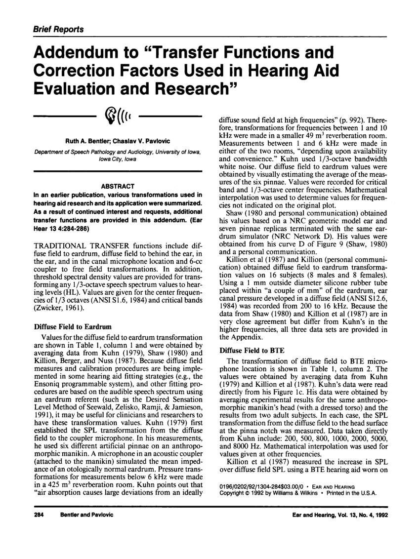 a research paper on hearing aids