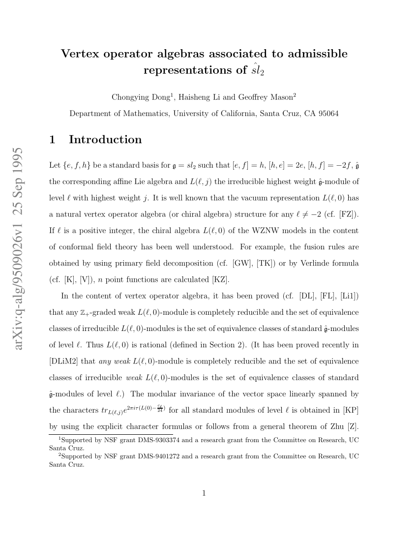 Pdf Vertex Operator Algebras Associated To Admissible Representations Of Hat Sl 2