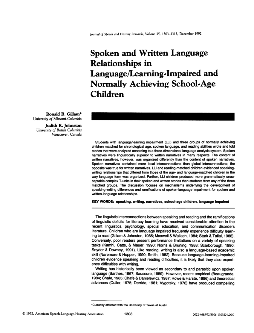 speech and writing in linguistics