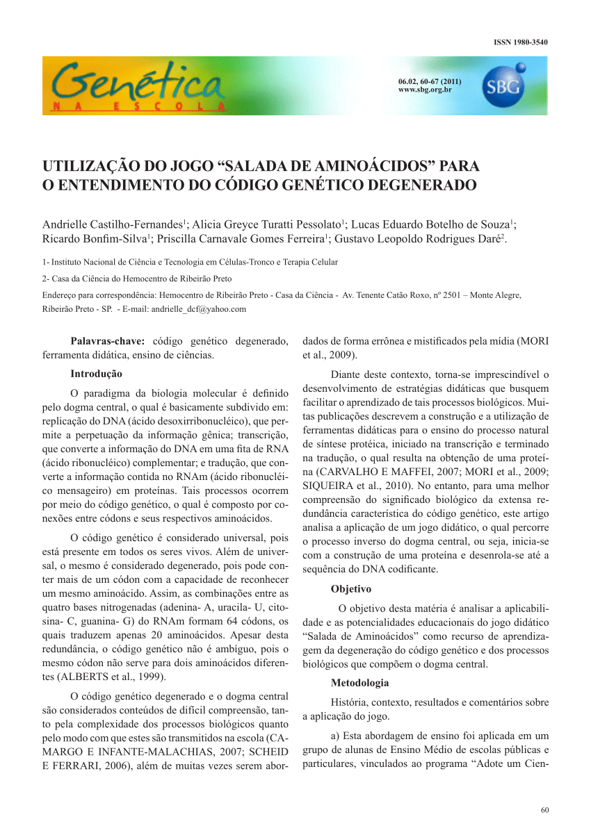 PDF) A UTILIZAÇÃO DO BARALHO PARA A RESOLUÇÃO DE PROBLEMAS NO PROCESSO DE  ENSINO-APRENDIZAGEM DE GENÉTICA