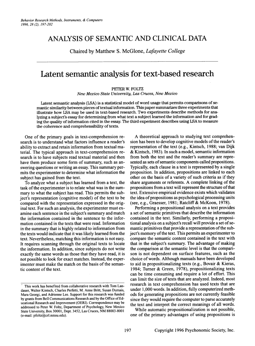 semantic analysis research paper