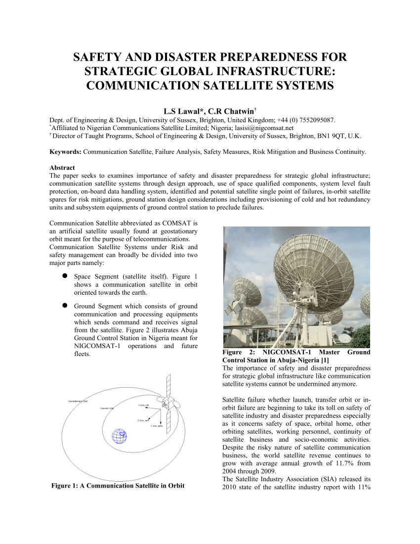 satellite based communication during disasters