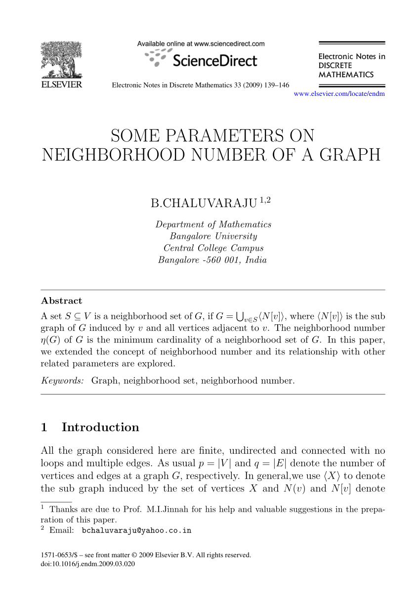 Pdf Some Parameters On Neighborhood Number Of A Graph