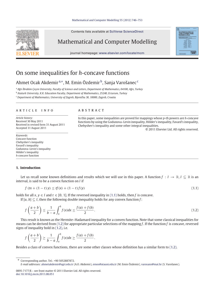 Pdf On Some Inequalities For Concave Functions