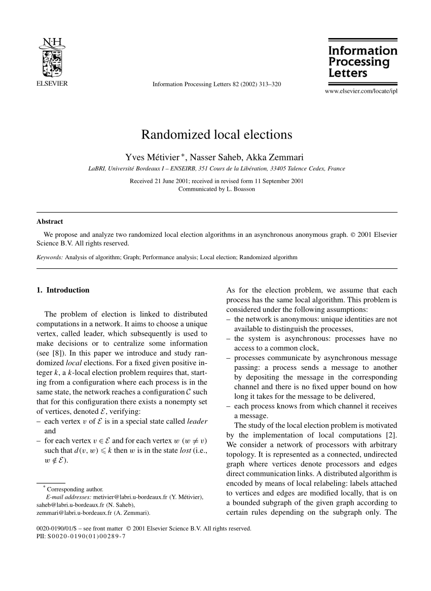 (PDF) Randomized local elections