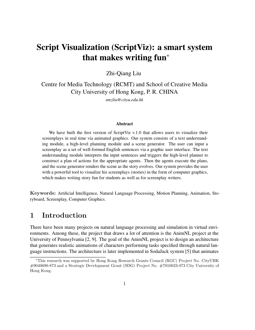 PDF) Script visualization (ScriptViz): a smart system that makes