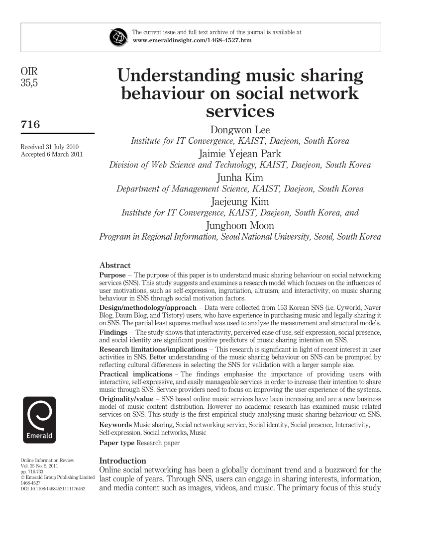 research papers on music sharing